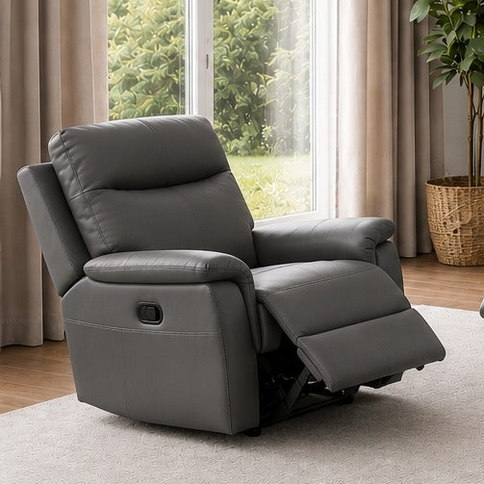 Lexi 1 Seater Manual Recliner - Graphite (Leather)