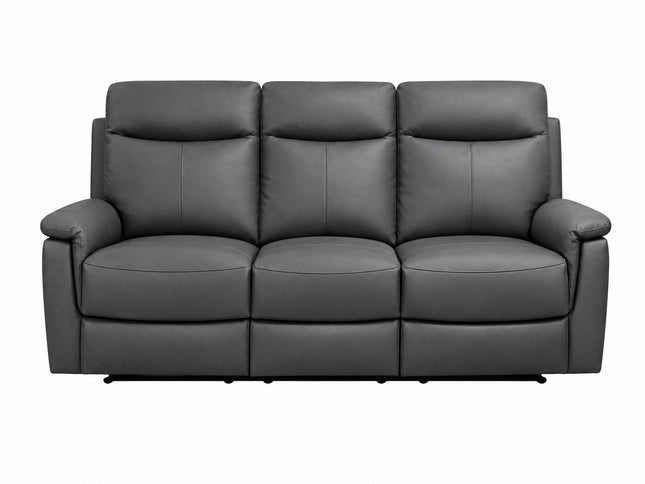 Lexi 3 Seater Manual Recliner - Graphite (Leather)