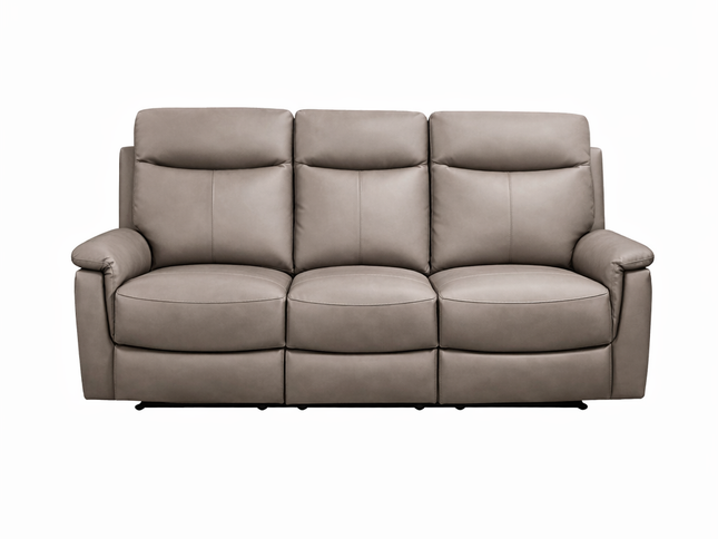 Lexi 3 Seater Manual Recliner- Mocha (Leather)