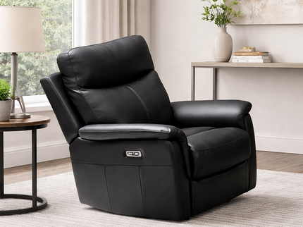 Lexi 1 Seater Electric Recliner - Black (Leather)