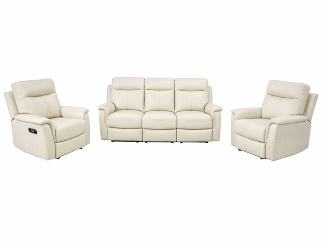 Lexi 3+1+1 Manual Recliner - Beige (Leather)
