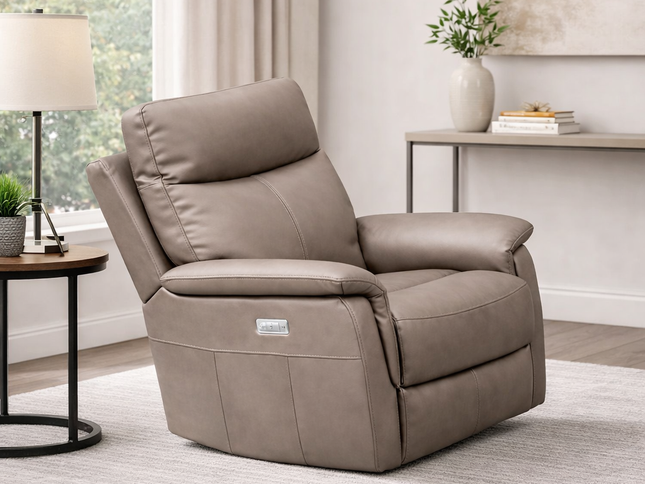 Lexi 1 Seater Electric Recliner - Mocha (Leather)