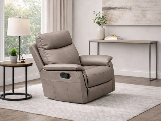 Lexi 1 Seater Manual Recliner - Mocha (Leather)