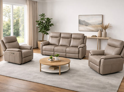 Lexi 3+1+1 Electric Recliner - Mocha (Leather)