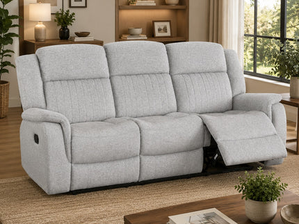 Liberty 3 Seater Manual Recliner - Light Grey FR464
