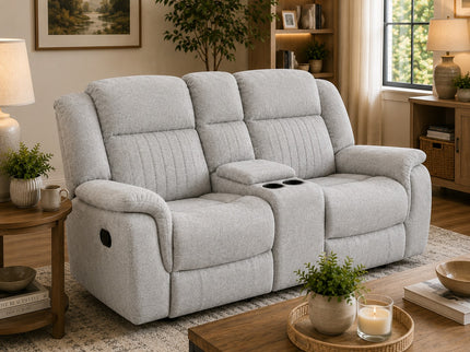 Liberty 2 Seater Manual Recliner - Light Grey FR464