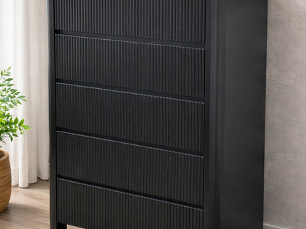 Lisbon 4 Pce Queen Tallboy Suite - Black