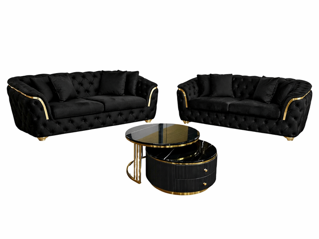 Lucy 3+2 Seater - Black