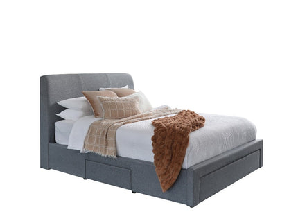 Maverick Queen Bed W/ Drawers - Pale Grey