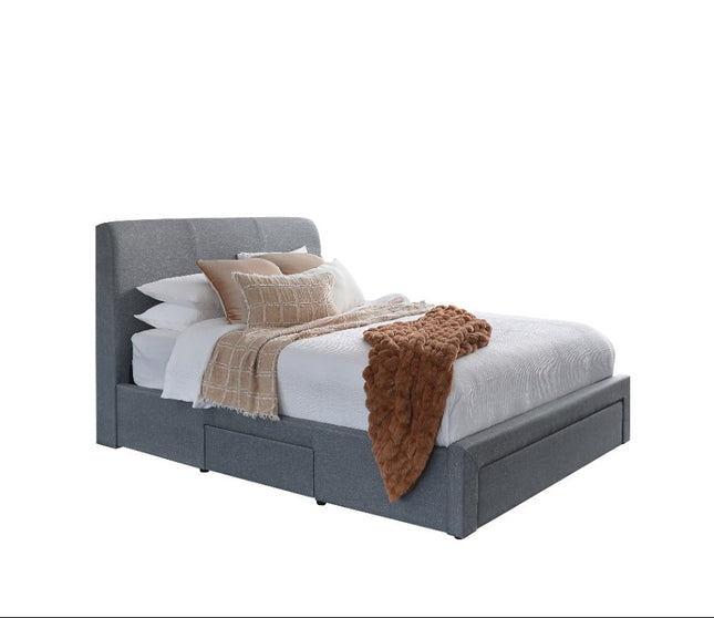 Maverick Queen Bed W/ Drawers - Pale Grey