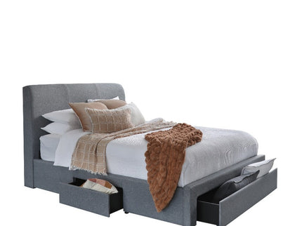 Maverick Queen Bed W/ Drawers - Pale Grey