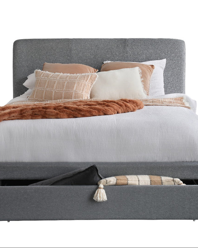 Maverick Queen Bed W/ Drawers - Pale Grey