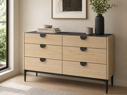 Milan Dresser with 6 Drawers & Ceramic Top