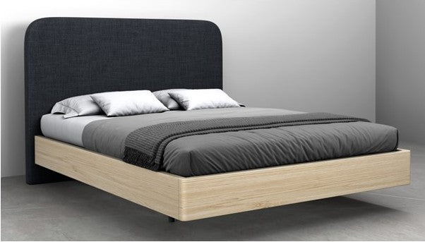 Milan King Bed with Fabric Bedhead & Timber Frame