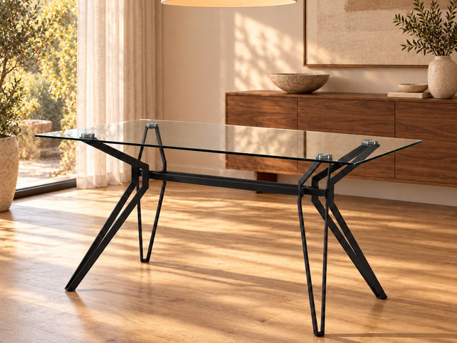 Moon Rectangular Dining Table - Glass Top 1.6m