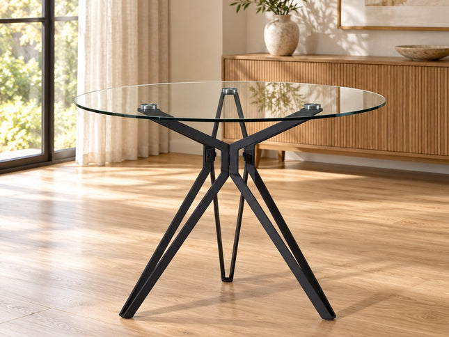 Moon Round Glass Top Table 1.2m