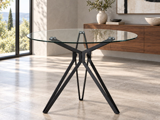 Moon Round Glass Top Table 1.2m