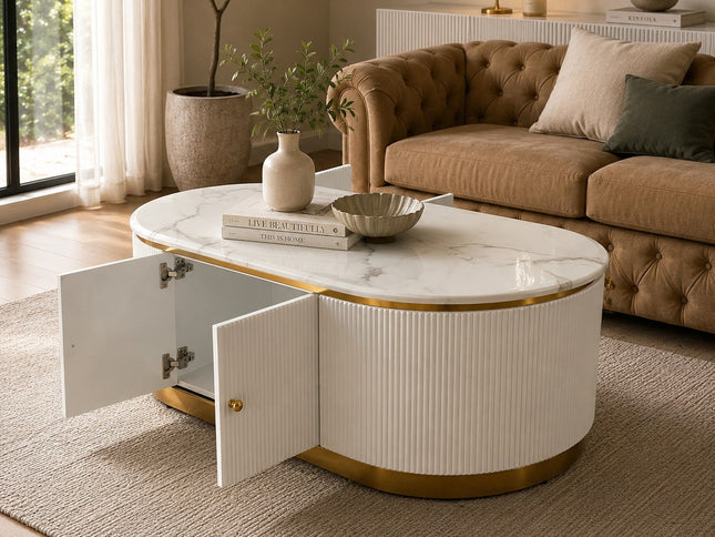 New Alisa Marble Coffee Table - White