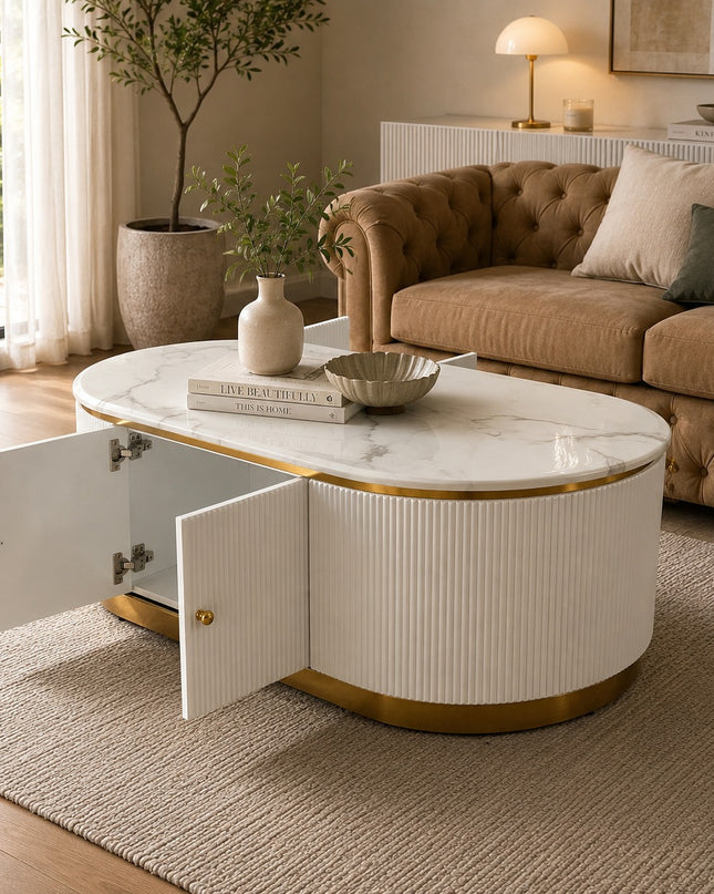 New Alisa Marble Coffee Table - White