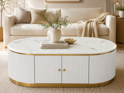 New Alisa Marble Coffee Table - White