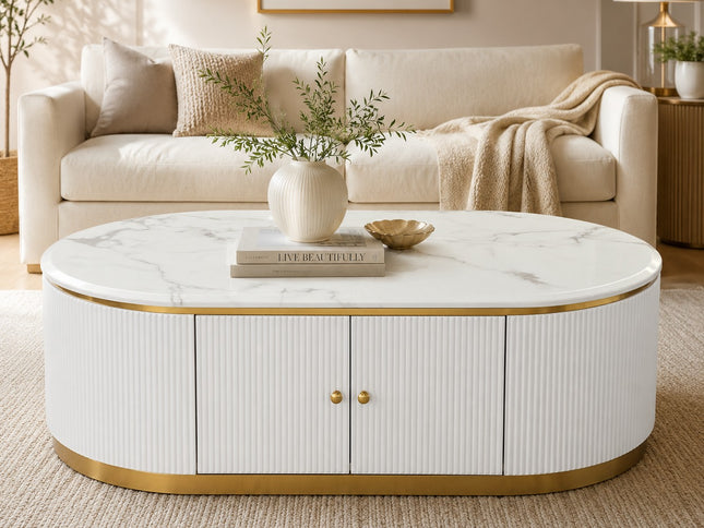 New Alisa Marble Coffee Table - White