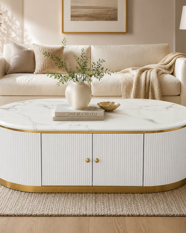 New Alisa Marble Coffee Table - White