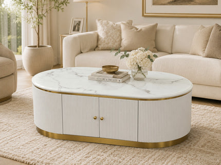 New Alisa Marble Coffee Table - White