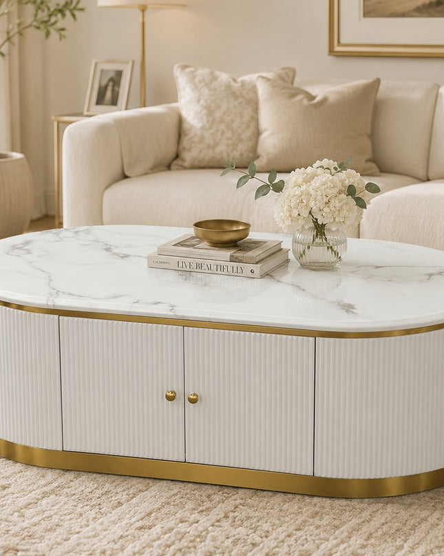 New Alisa Marble Coffee Table - White