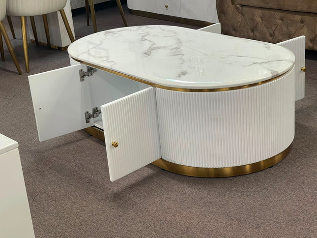 New Alisa Marble Coffee Table - White