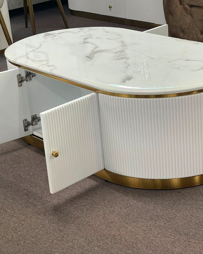 New Alisa Marble Coffee Table - White