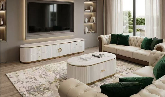 New Alisa Marble Coffee Table - White