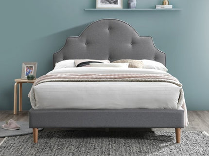 Paloma Double Bed - Grey Fabric