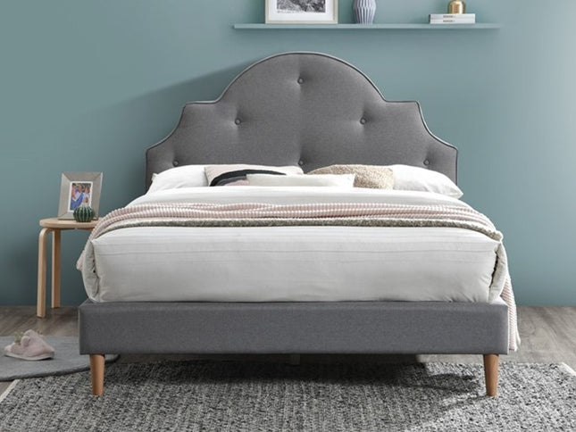 Paloma Double Bed - Grey Fabric