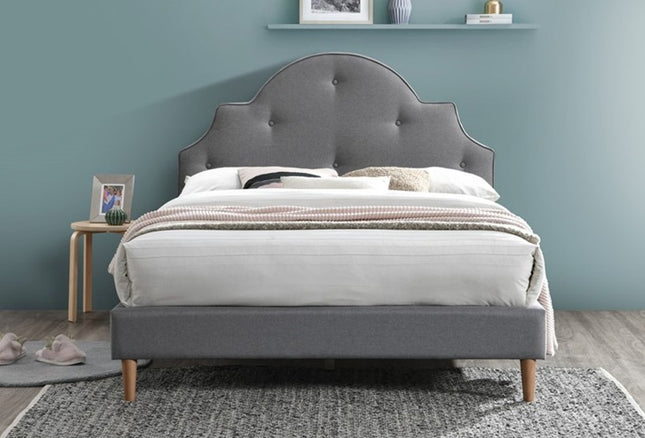 Paloma Double Bed - Grey Fabric