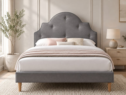 Paloma Double Bed - Grey Fabric