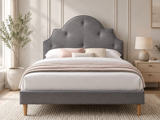 Paloma Double Bed - Grey Fabric