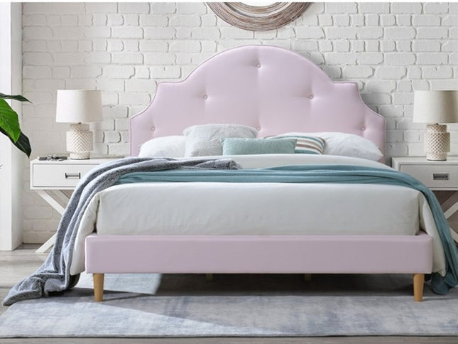 Paloma Queen Bed - Pink Fabric