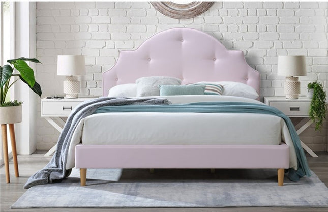 Paloma Queen Bed - Pink Fabric