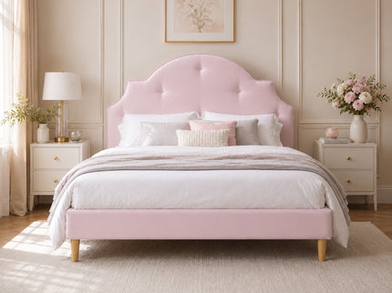 Paloma Queen Bed - Pink Fabric
