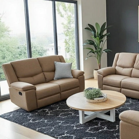 Park Lane 2 Seater Manual Recliner - Light Coffee