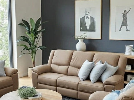 Park lane 3 Seater Manual Recliner - Light Coffee
