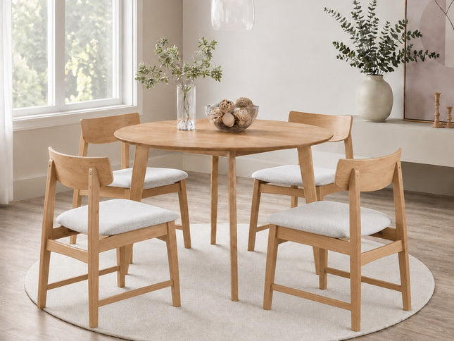 Rove 5Pce Round Dining Set with Kenya Chairs