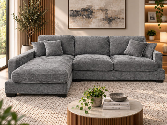 Russell Left Chaise - Charcoal