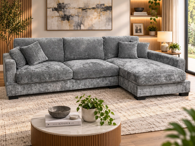 Russell Right Chaise - Charcoal