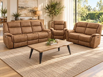 Selby 3+2+1 Electric Recliner - Tan