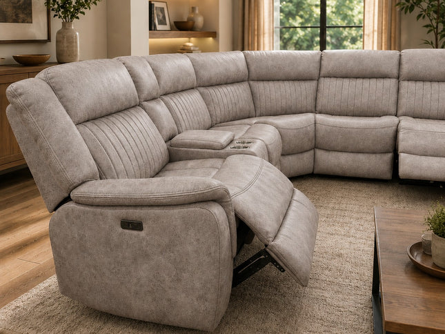 Selby Corner Mod Electric Recliner Lounge - Grey