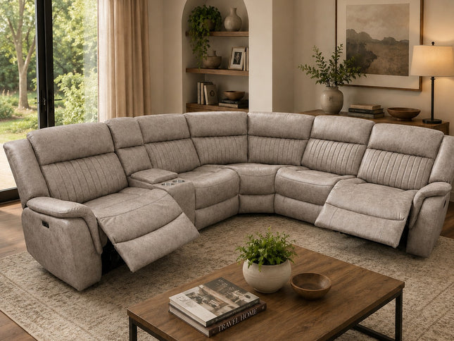 Selby Corner Mod Electric Recliner Lounge - Grey