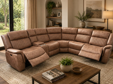 Selby Corner Mod Electric Recliner Lounge -Tan