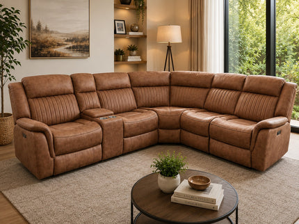 Selby Corner Mod Electric Recliner Lounge -Tan