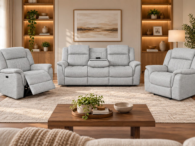 Selby 1 Seater Electric Recliner - Light Grey FR464
